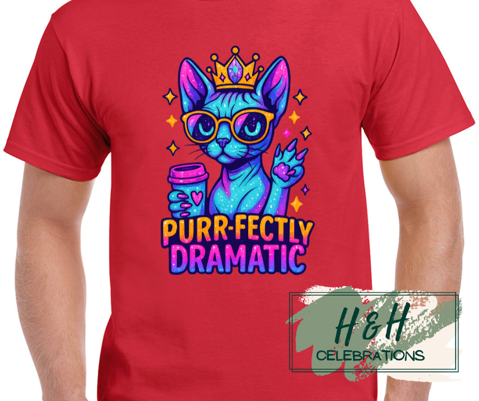 Womens Purr-fectly Dramatic T-Shirt - 13 Colours