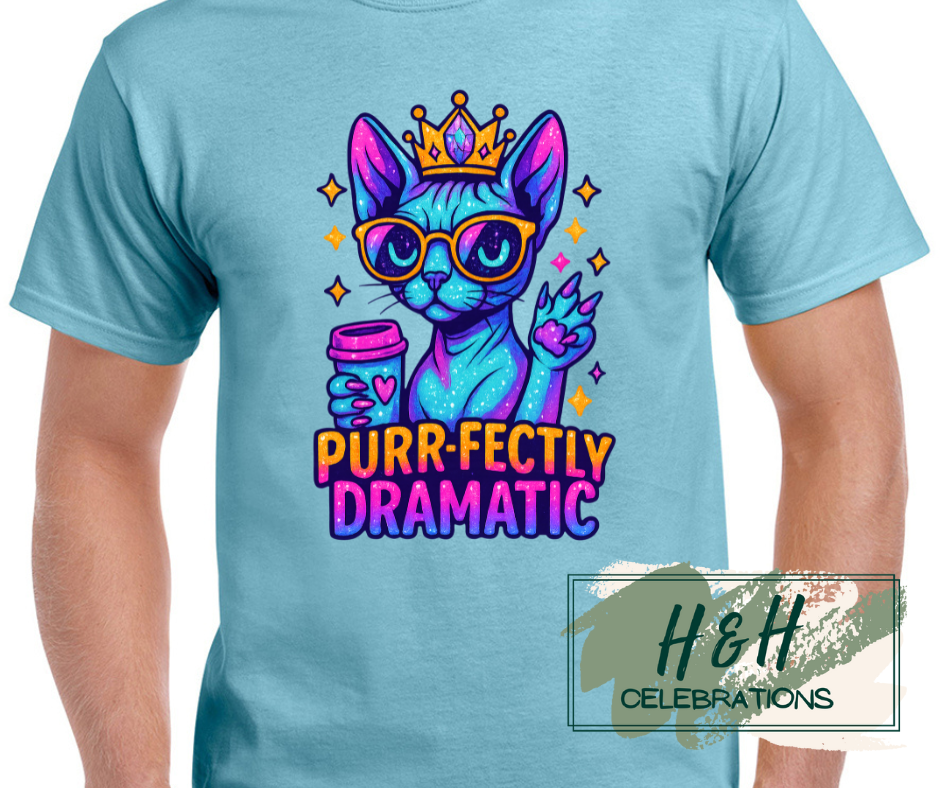 Womens Purr-fectly Dramatic T-Shirt - 13 Colours