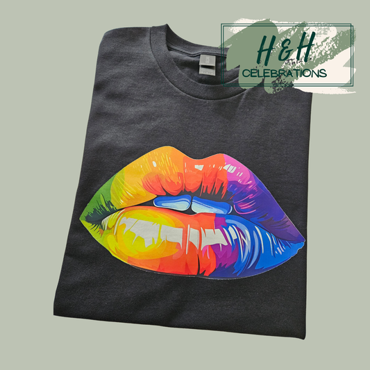 Rainbow Lips Womens T-Shirt - 13 Colours