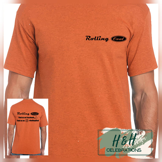 Rolling Oval T-Shirt For Adults - Antique Orange
