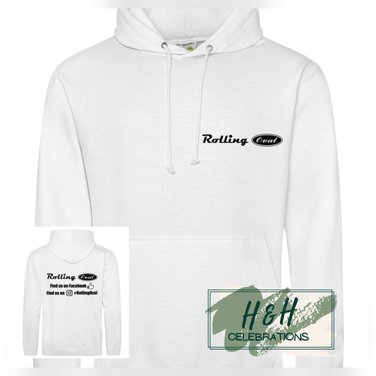 Rolling Oval Hoodie For Adults - Arctic White