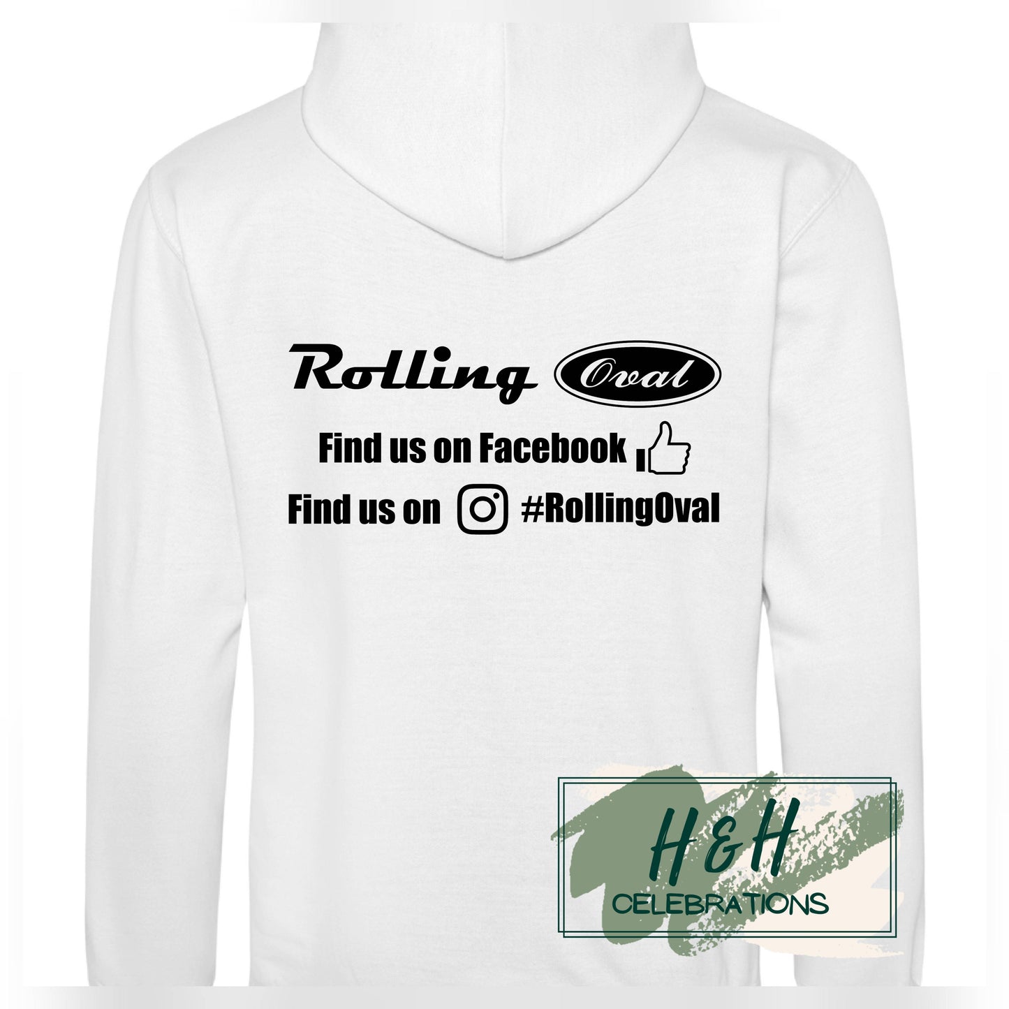 Rolling Oval Hoodie For Adults - Arctic White