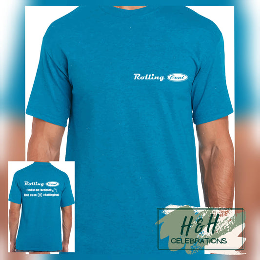 Rolling Oval T-Shirt For Adults - Antique Sapphire