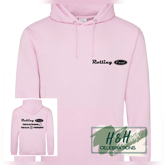 Rolling Oval Hoodie For Adults - Baby Pink