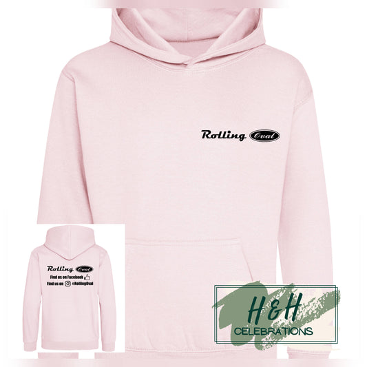 Rolling Oval Hoodie For Kids - Baby Pink