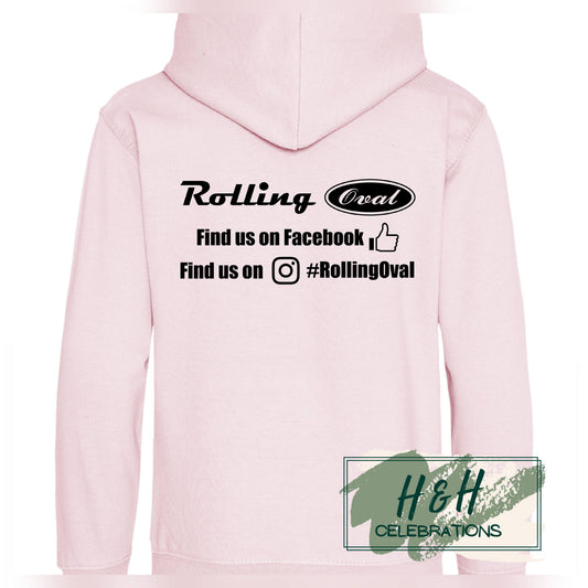Rolling Oval Hoodie For Adults - Baby Pink