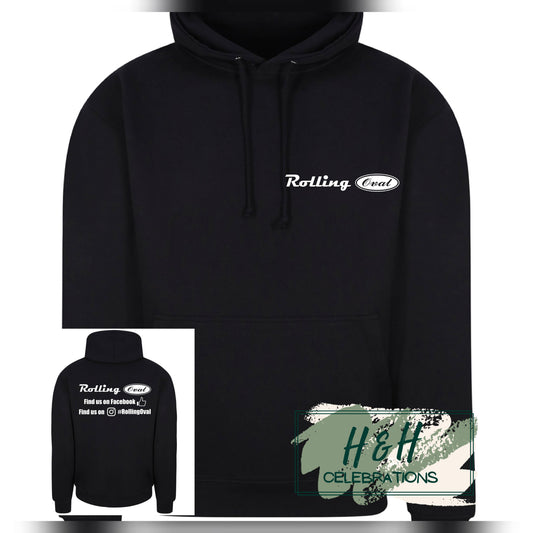 Rolling Oval Hoodie For Adults - Black
