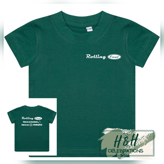 Rolling Oval T-Shirt For Babies - Bottle Green