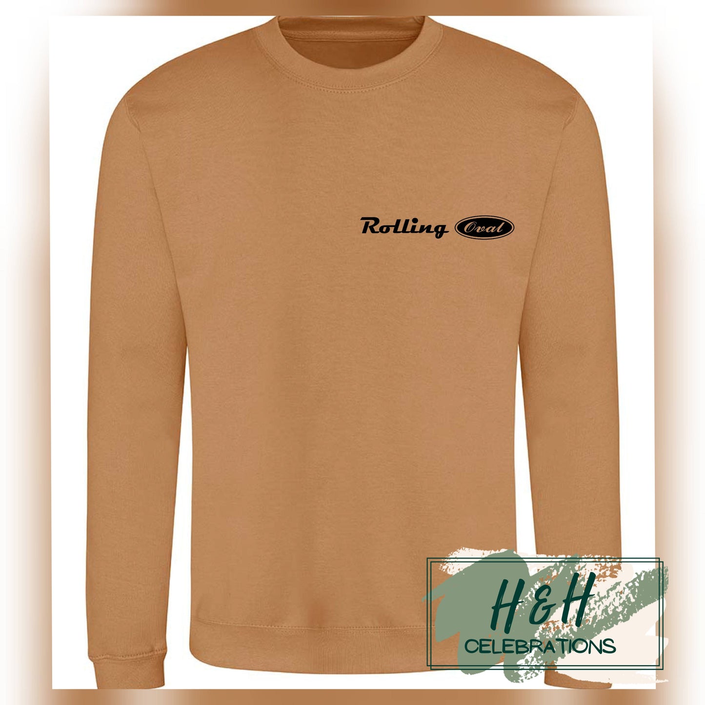 Rolling Oval Sweatshirt For Adults - Caramel Latte