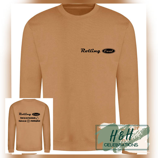 Rolling Oval Sweatshirt For Adults - Caramel Latte