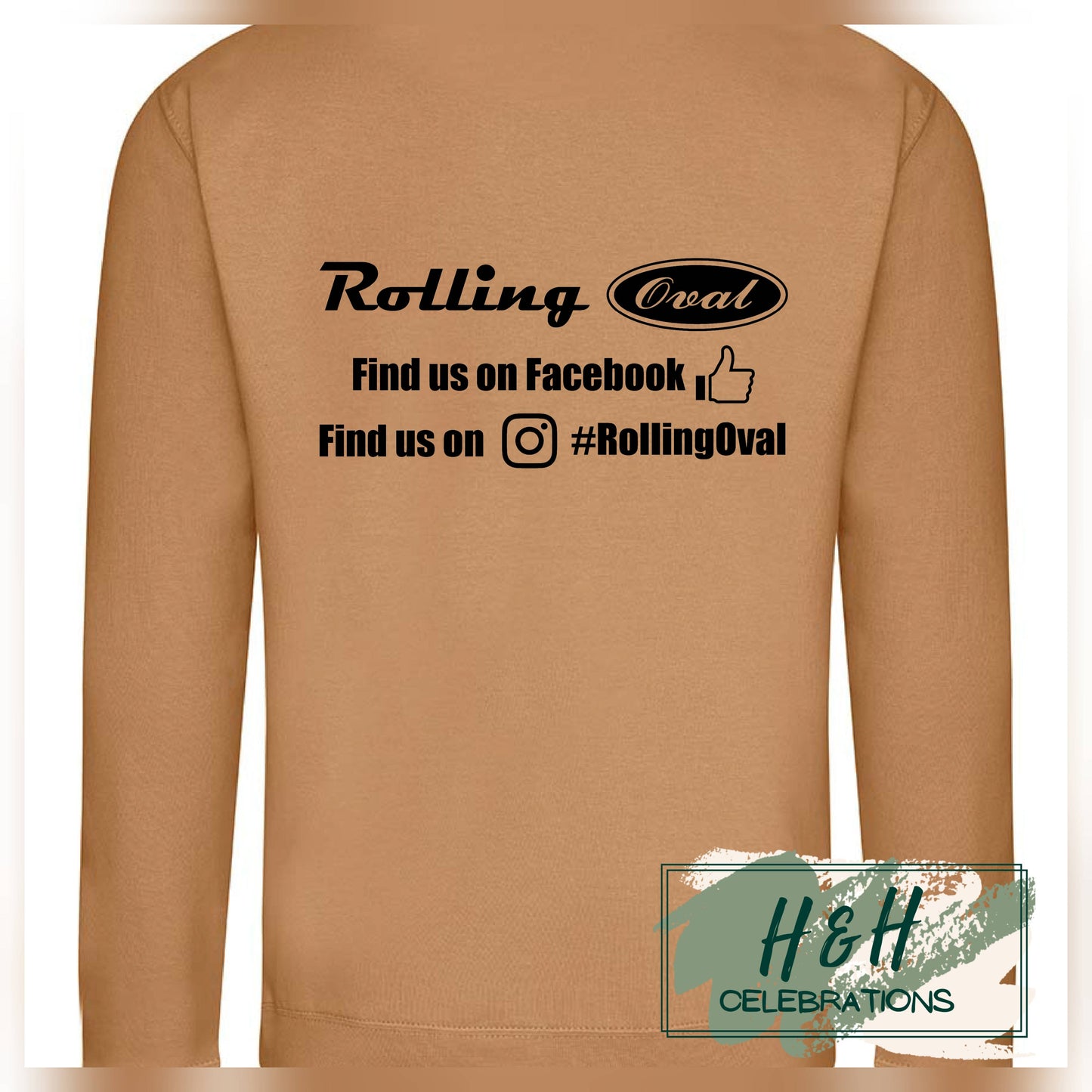 Rolling Oval Sweatshirt For Adults - Caramel Latte