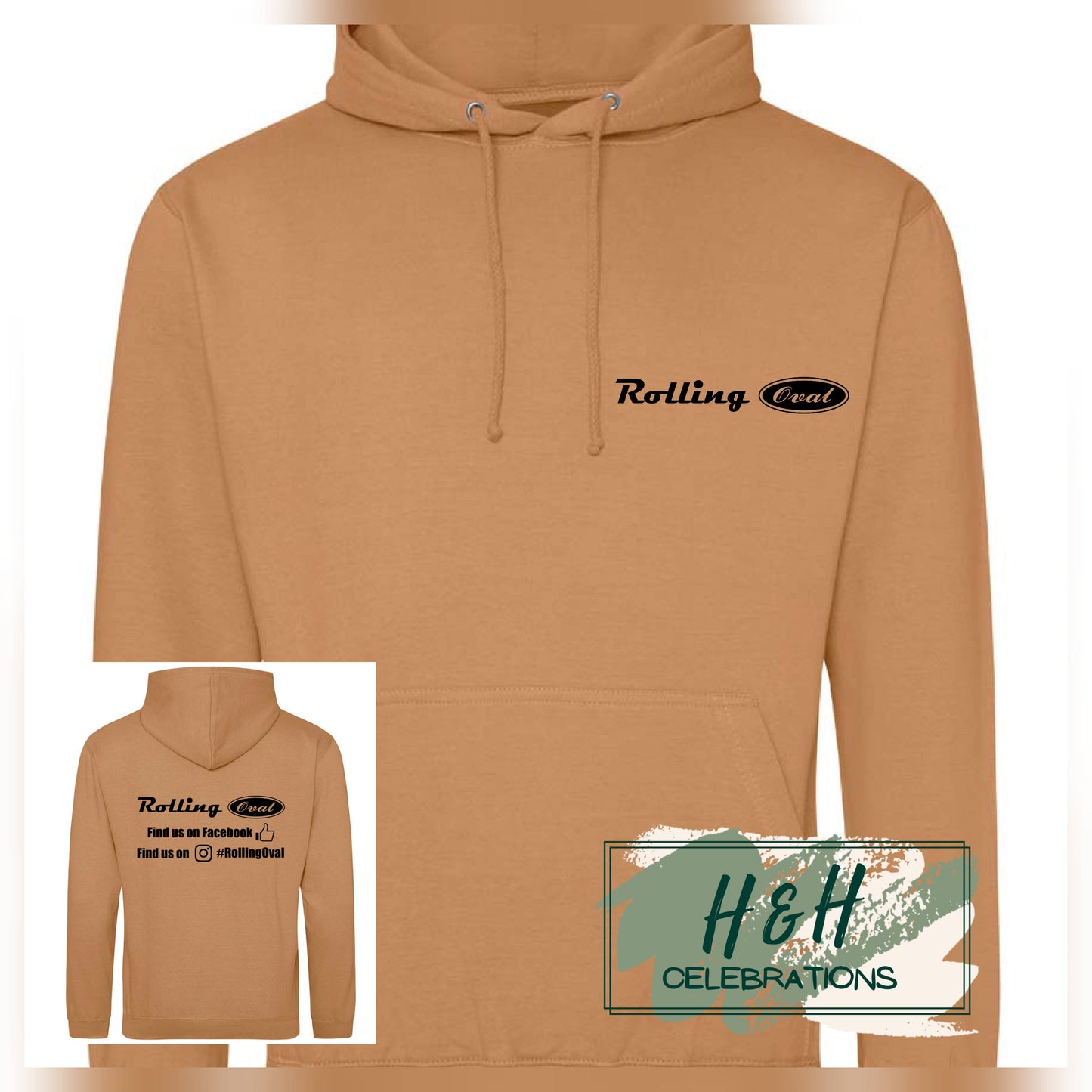 Rolling Oval Hoodie For Adults - Caramel Latte