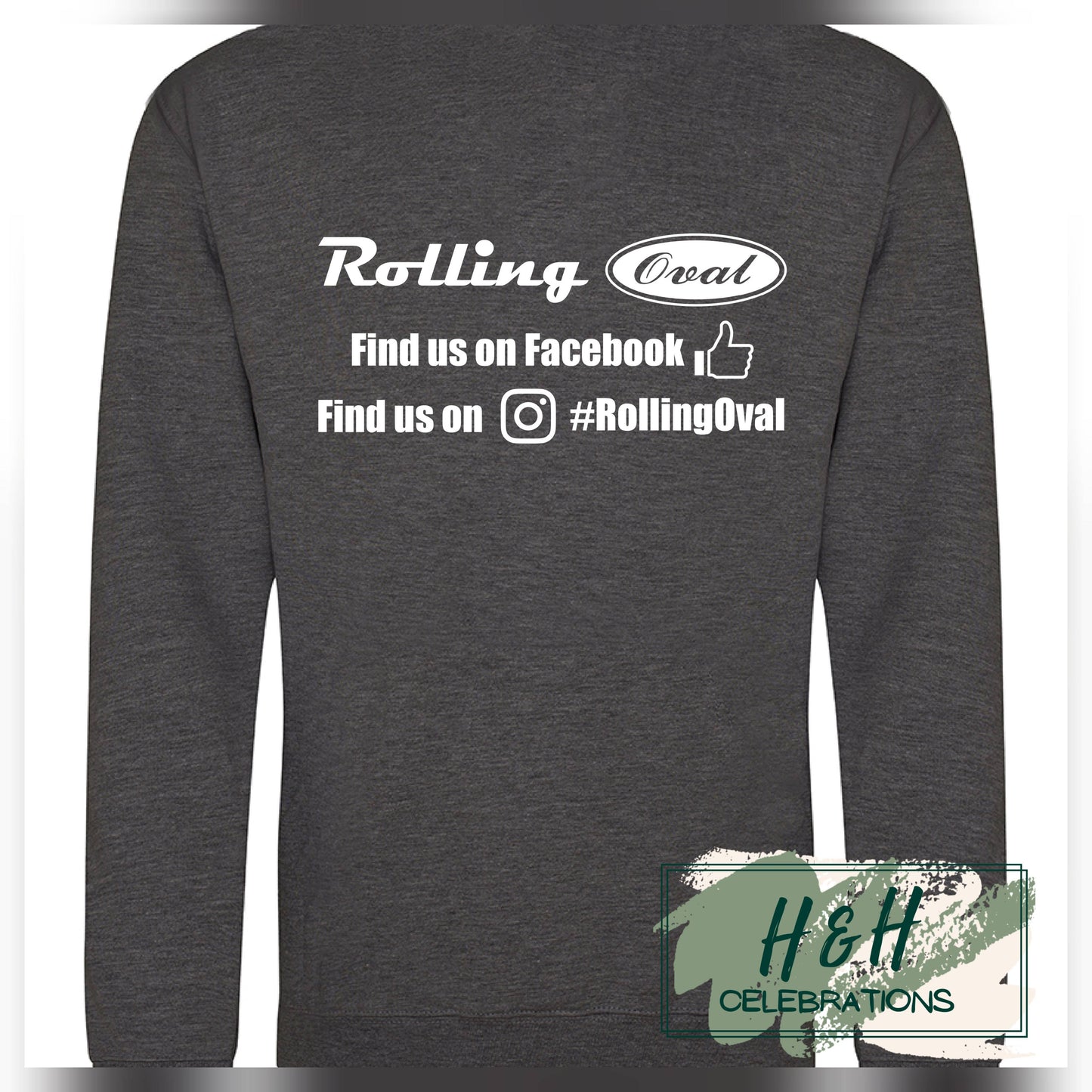 Rolling Oval Sweatshirt For Adults - Charcoal