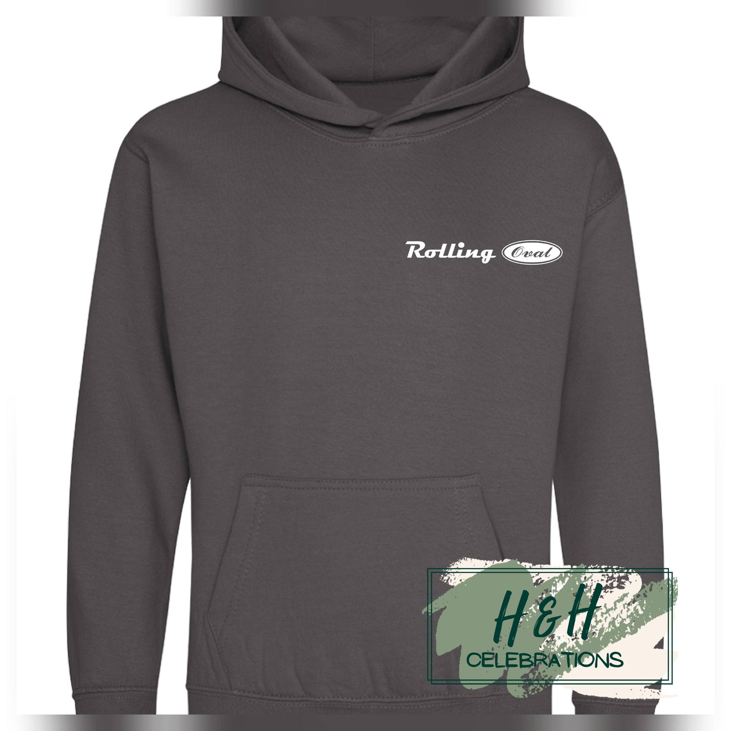 Rolling Oval Hoodie For Kids - Charcoal