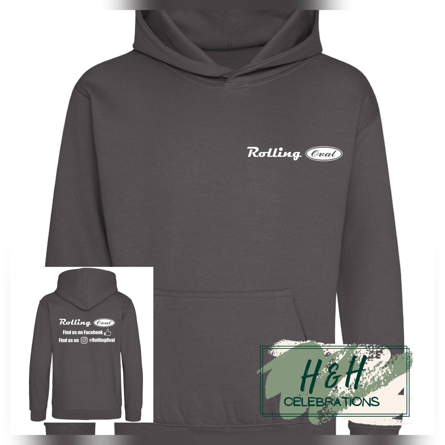 Rolling Oval Hoodie For Kids - Charcoal