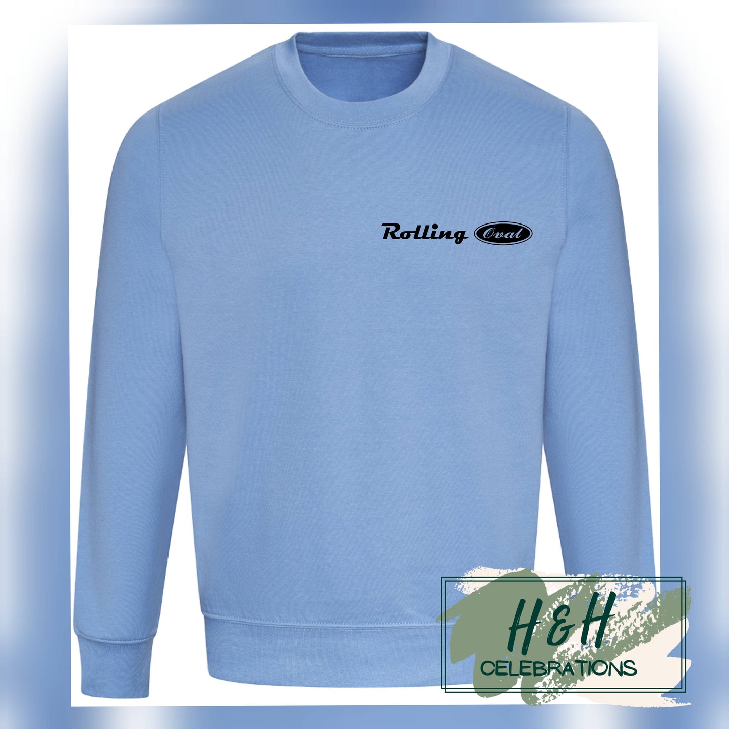 Rolling Oval Sweatshirt For Adults - Cornflower Blue