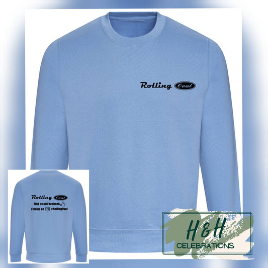 Rolling Oval Sweatshirt For Adults - Cornflower Blue