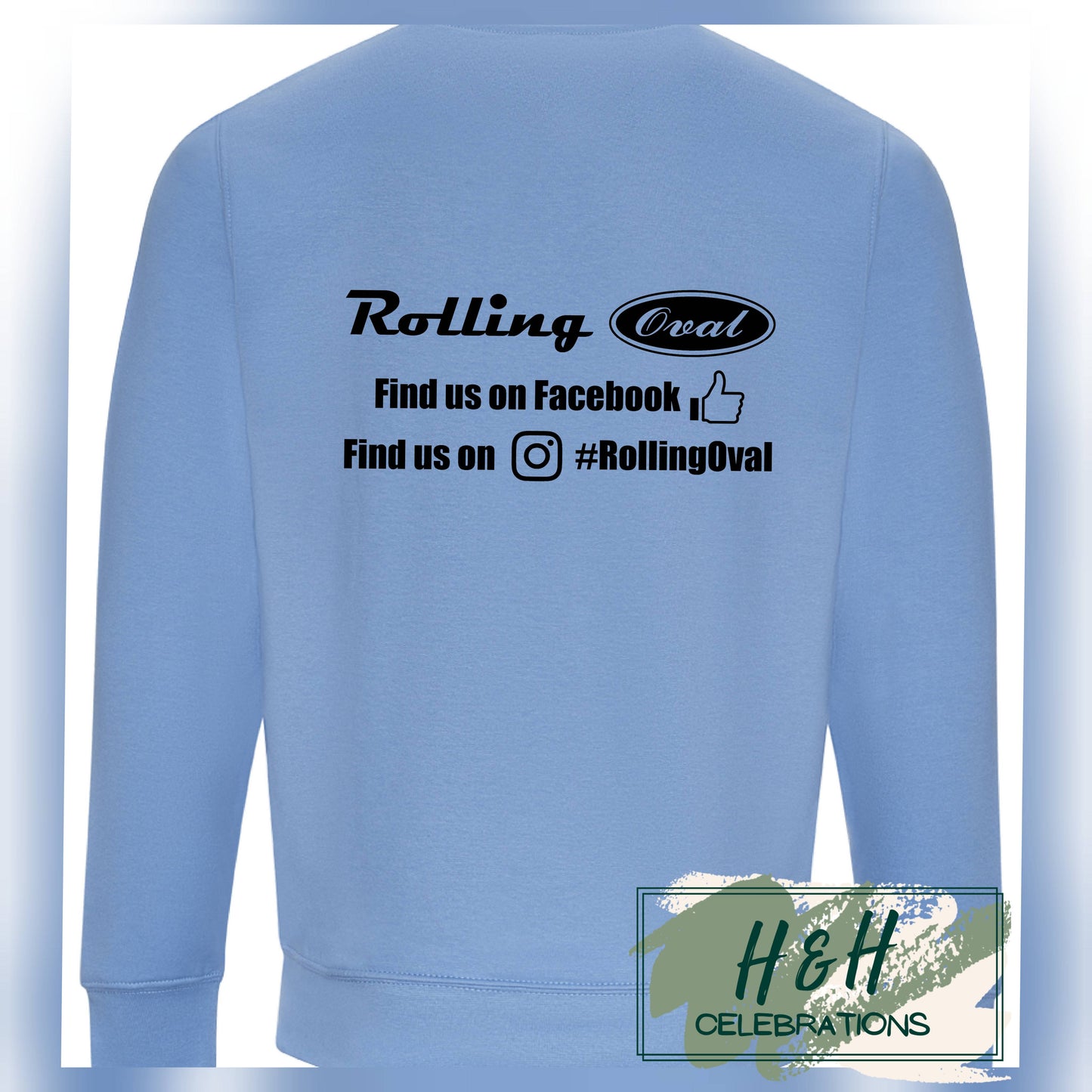 Rolling Oval Sweatshirt For Adults - Cornflower Blue