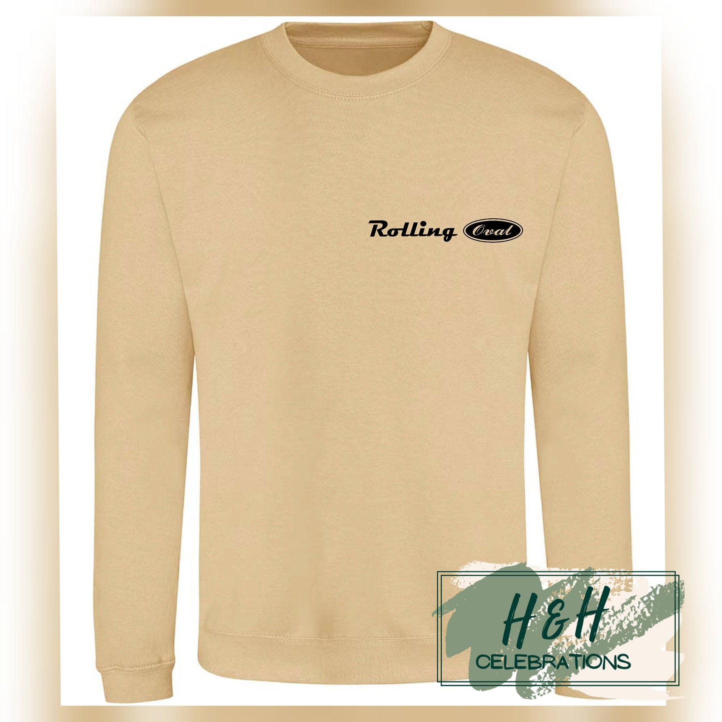 Rolling Oval Sweatshirt For Adults - Desert Sand