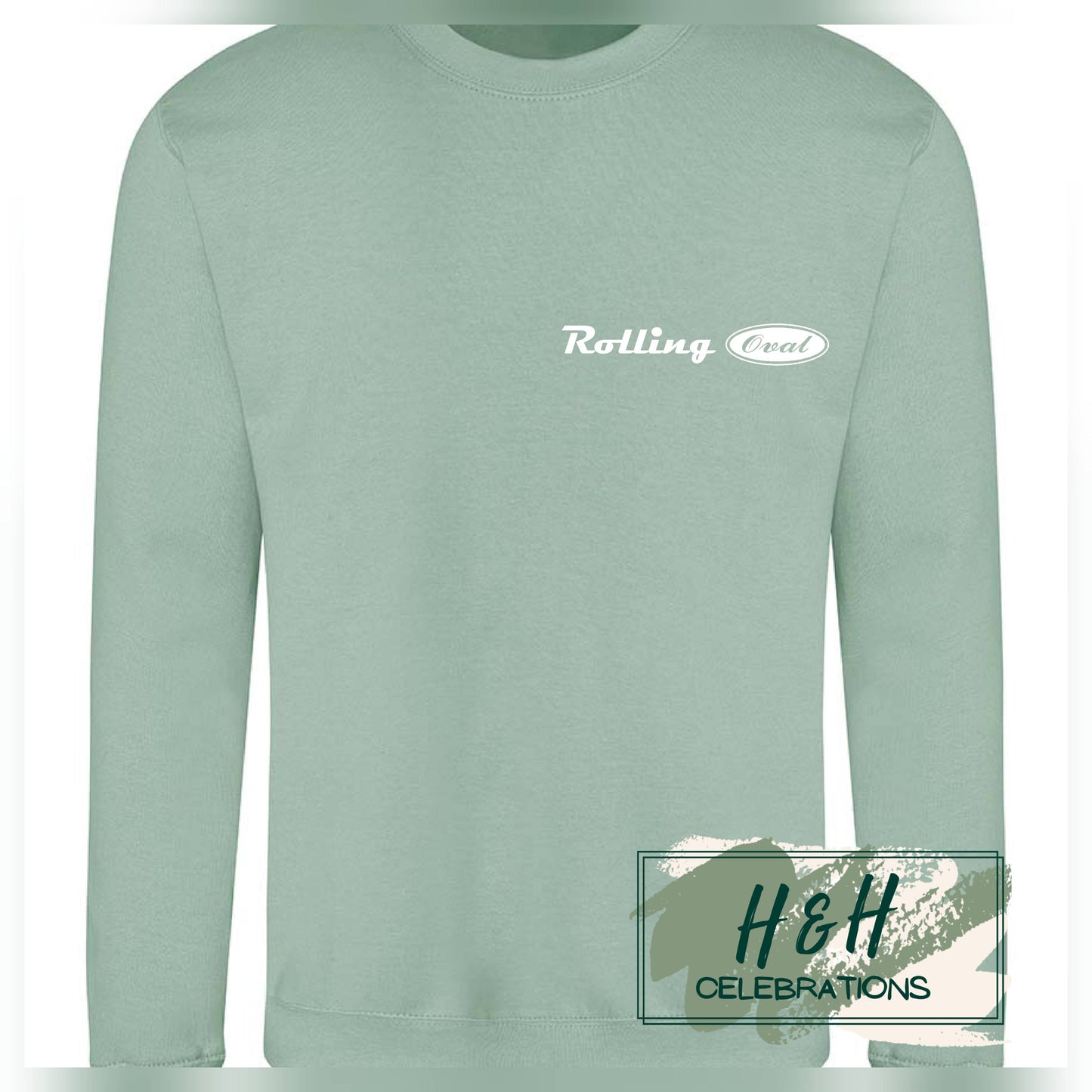 Rolling Oval Sweatshirt For Adults - Dusty Green