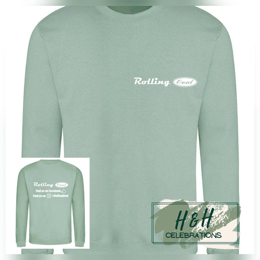 Rolling Oval Sweatshirt For Kids - Dusty Green