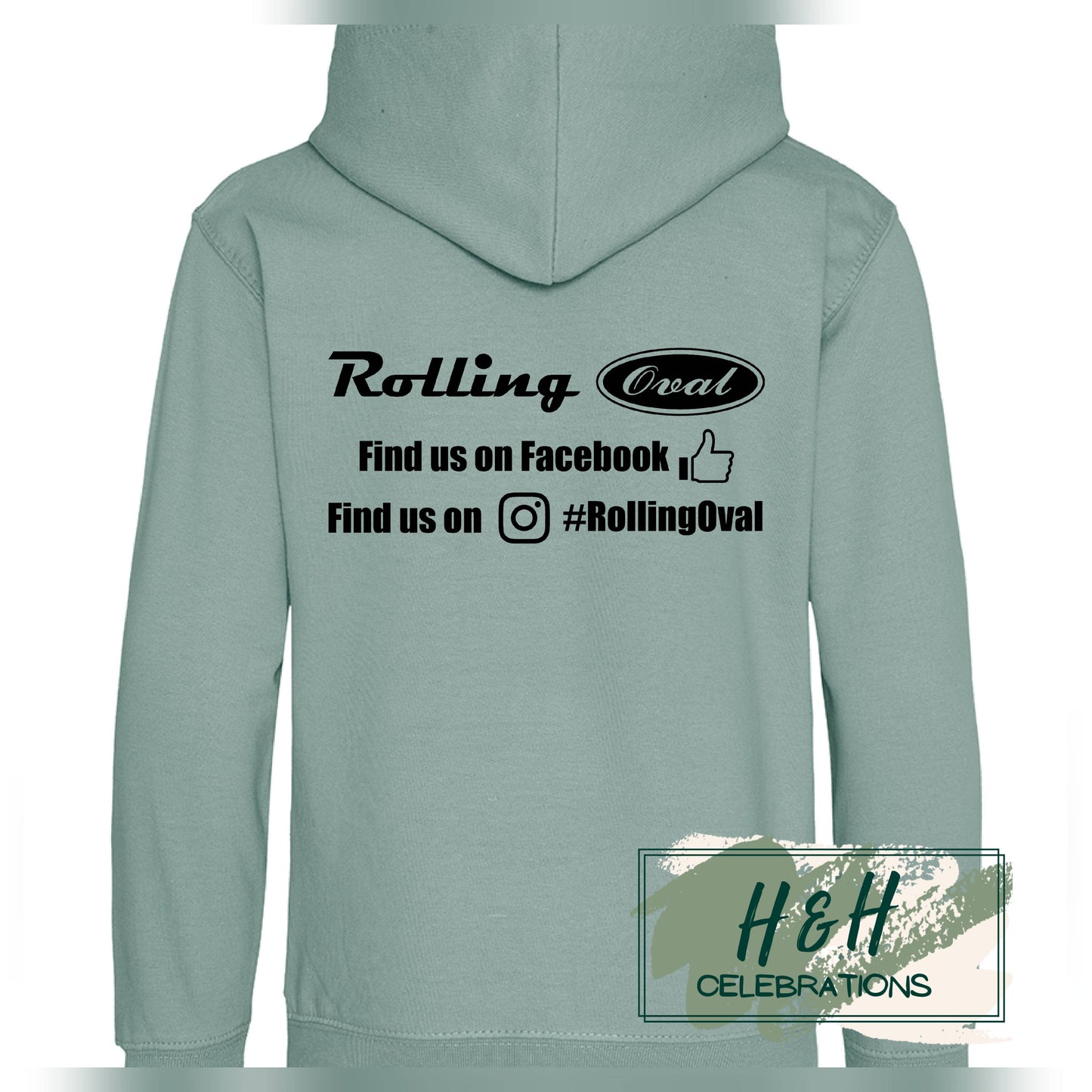 Rolling Oval Hoodie For Kids - Dusty Green