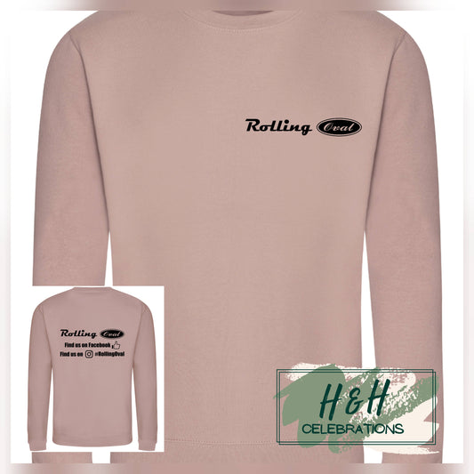 Rolling Oval Sweatshirt For Kids - Dusty Pink