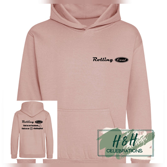 Rolling Oval Hoodie For Kids - Dusty Pink