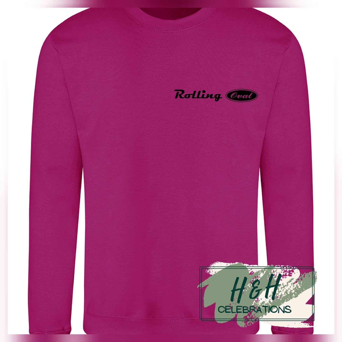 Rolling Oval Sweatshirt For Adults - Festival Fucshia