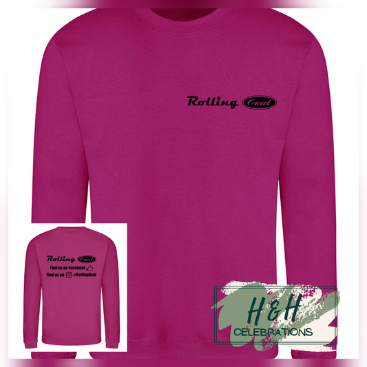 Rolling Oval Sweatshirt For Adults - Festival Fucshia