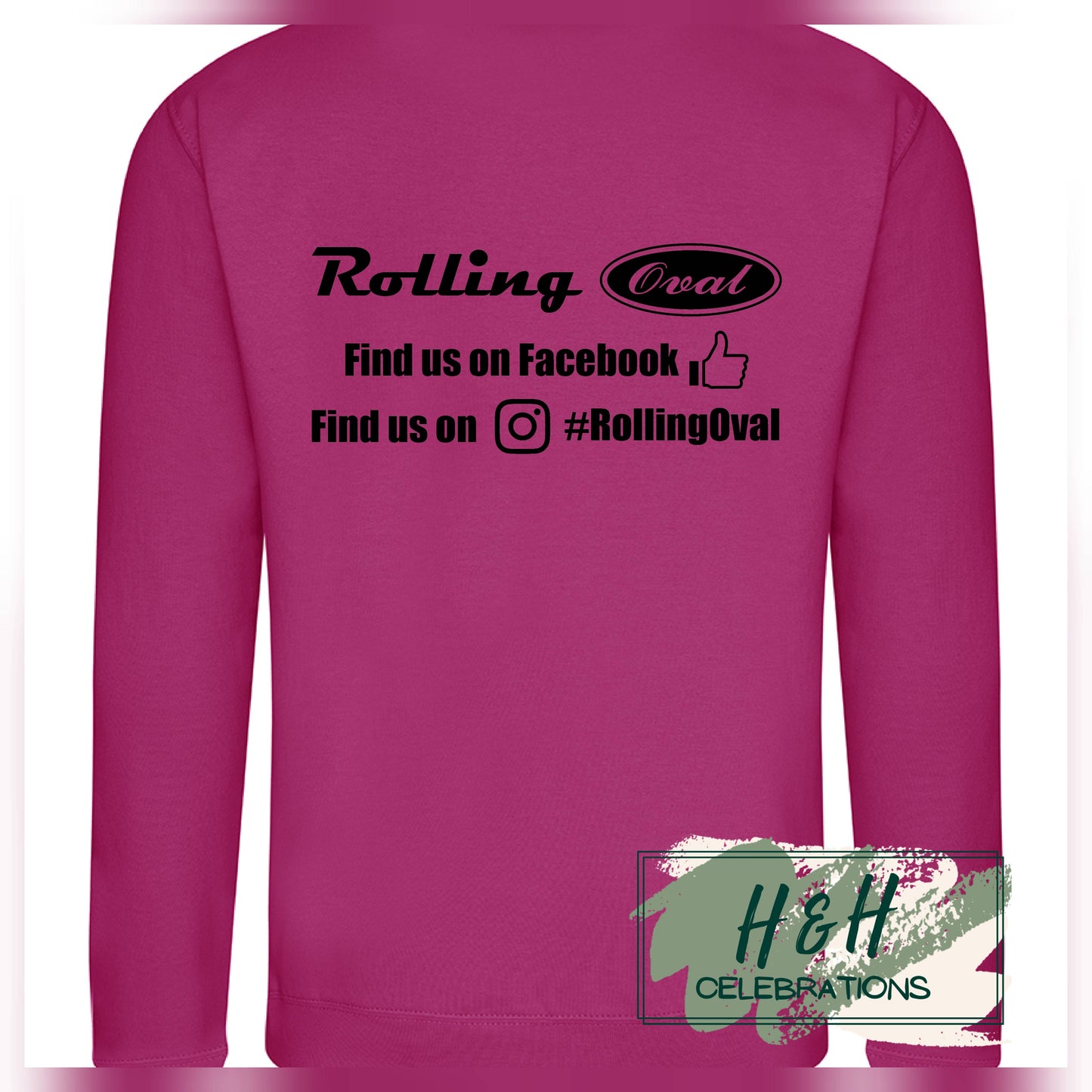 Rolling Oval Sweatshirt For Adults - Festival Fucshia