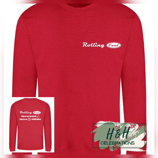 Rolling Oval Sweatshirt For Kids - Fire Red
