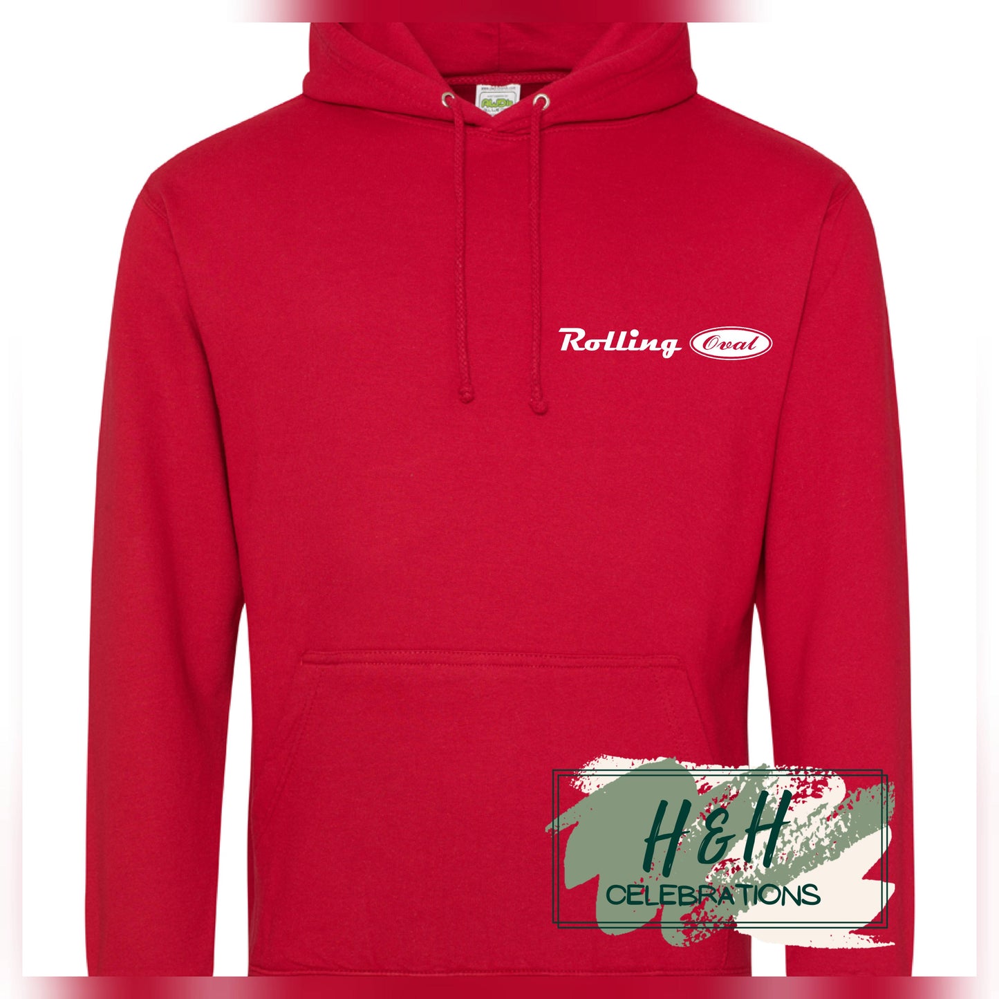 Rolling Oval Hoodie For Adults - Fire Red