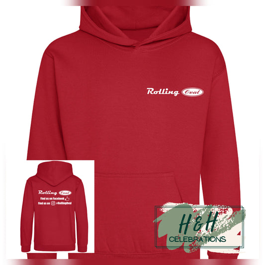 Rolling Oval Hoodie For Kids - Fire Red