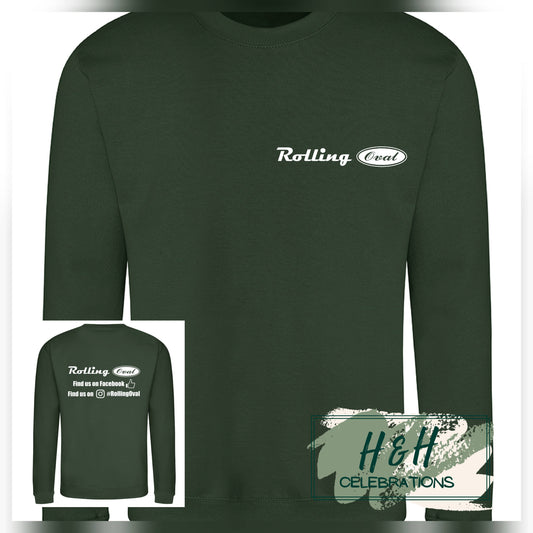 Rolling Oval Sweatshirt For Adults - Forest Green