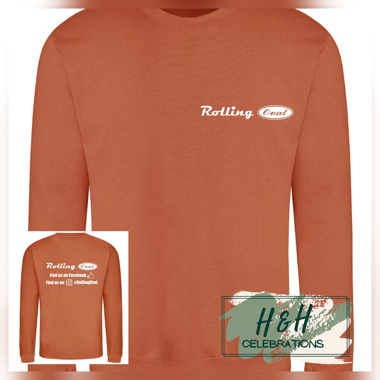 Rolling Oval Sweatshirt For Adults - Ginger Biscuit