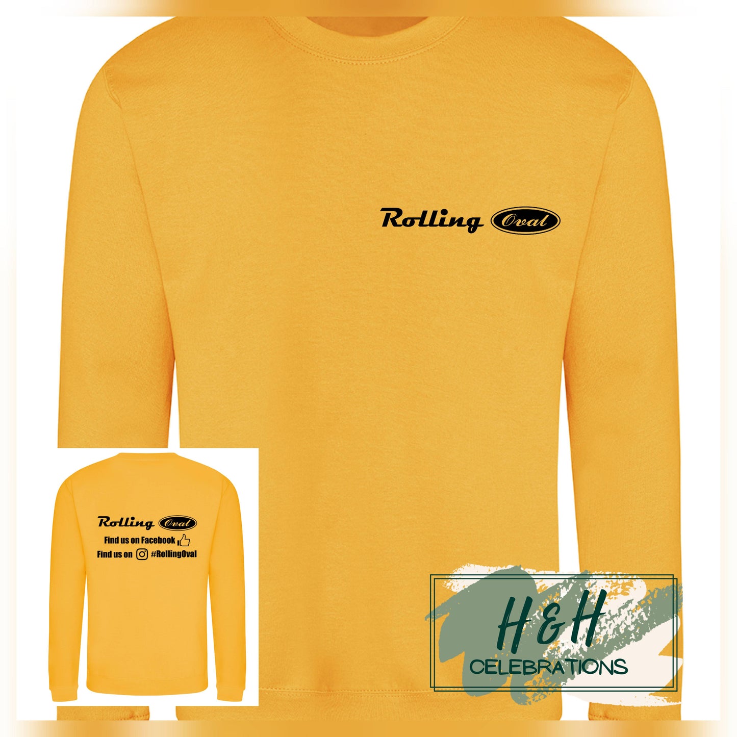 Rolling Oval Sweatshirt For Adults - Gold
