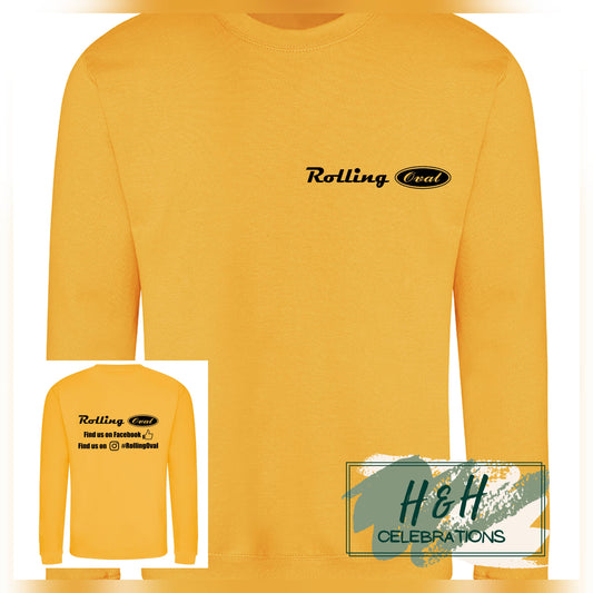 Rolling Oval Sweatshirt For Adults - Gold