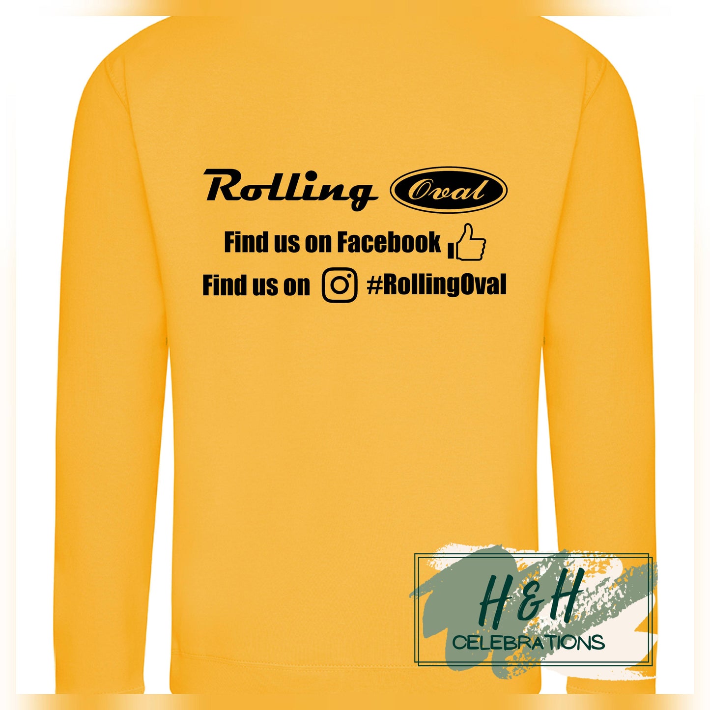 Rolling Oval Sweatshirt For Adults - Gold