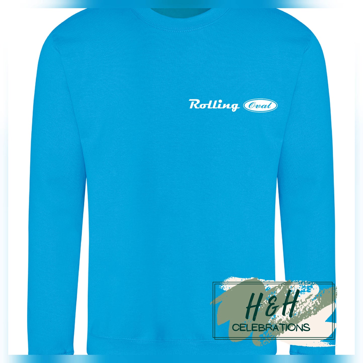 Rolling Oval Sweatshirt For Adults - Hawaiian Blue
