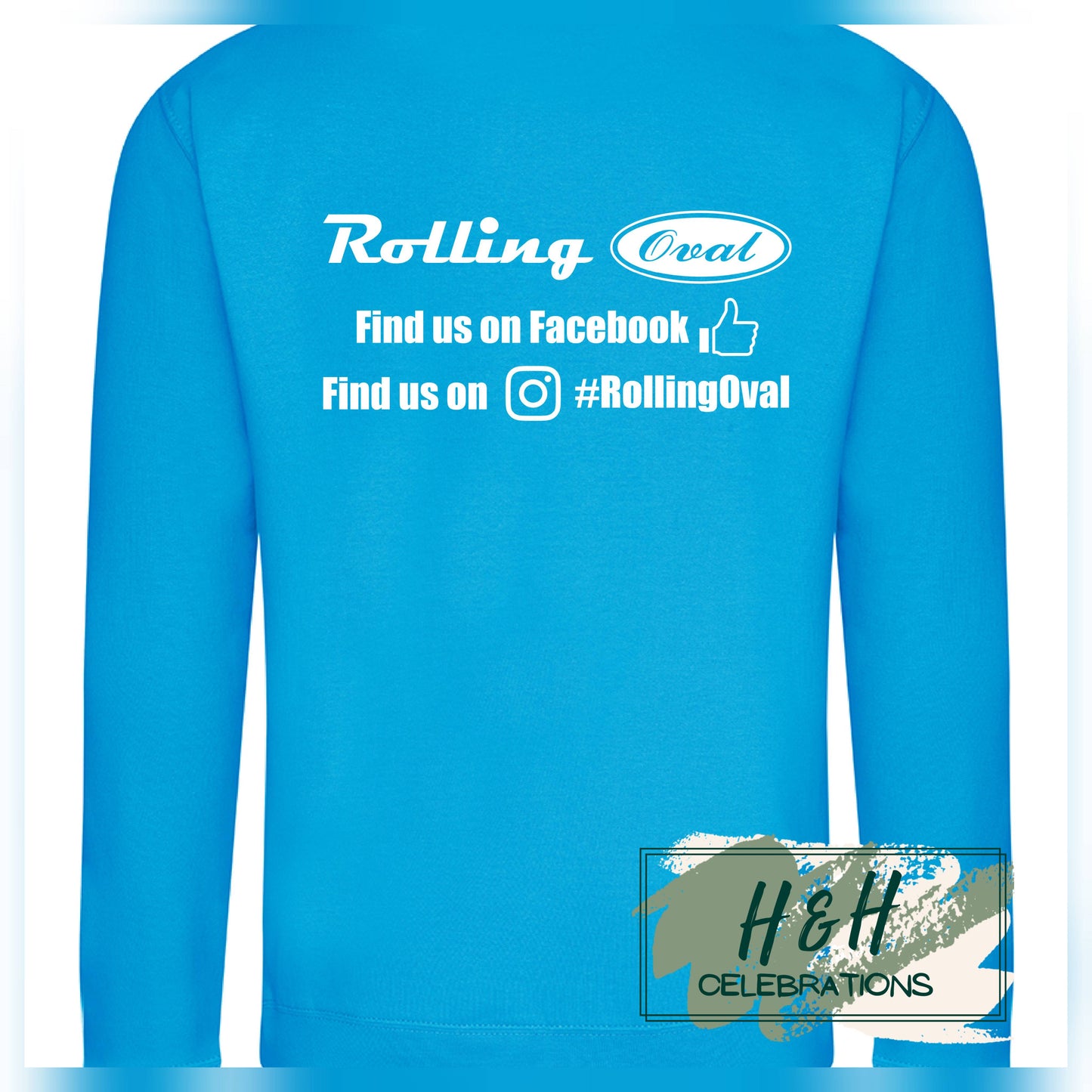 Rolling Oval Sweatshirt For Adults - Hawaiian Blue