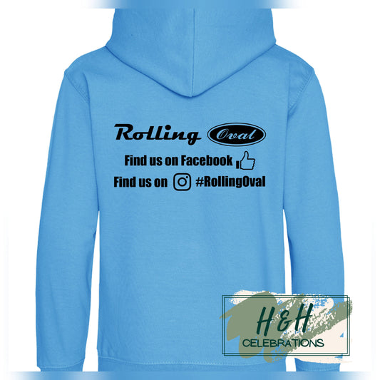 Rolling Oval Hoodie For Adults - Hawaiian Blue