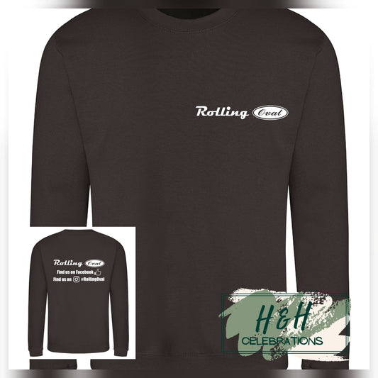 Rolling Oval Sweatshirt For Adults - Hot Chocolate