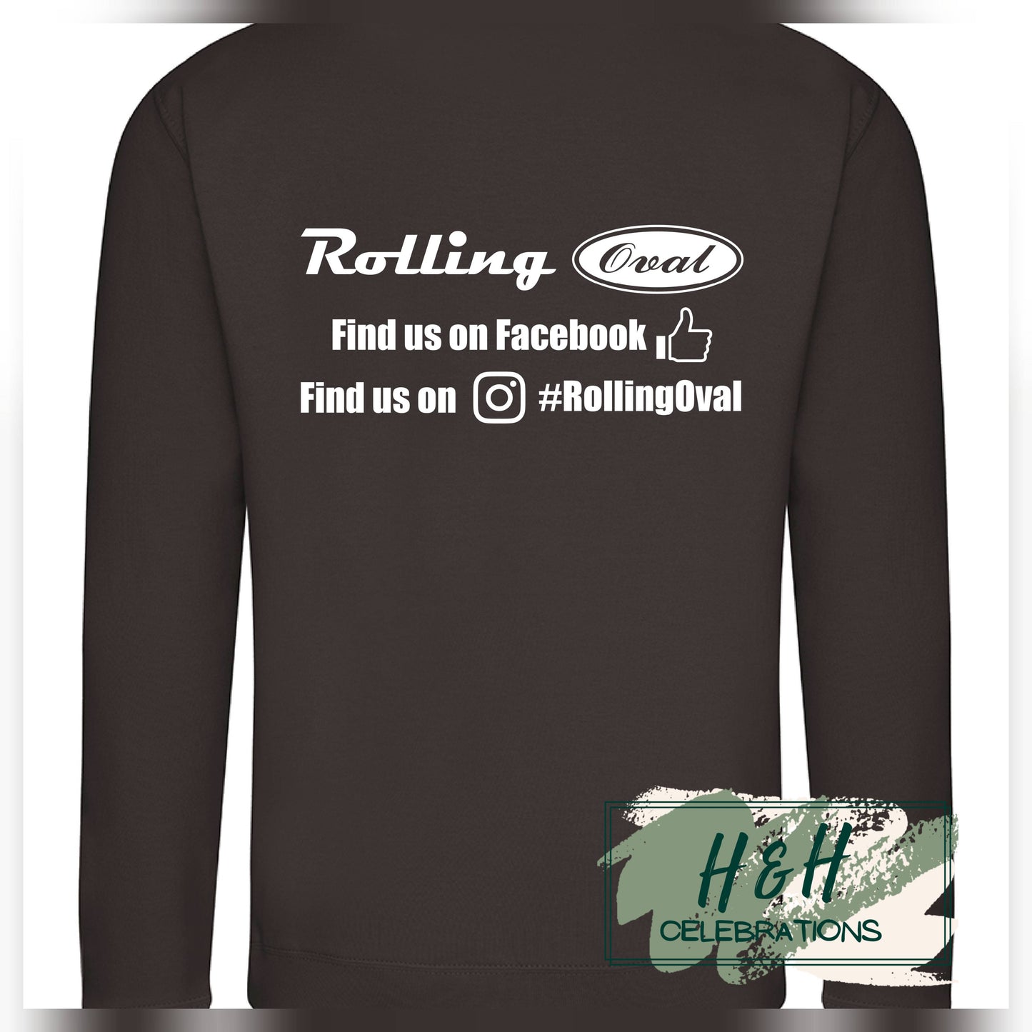 Rolling Oval Sweatshirt For Adults - Hot Chocolate