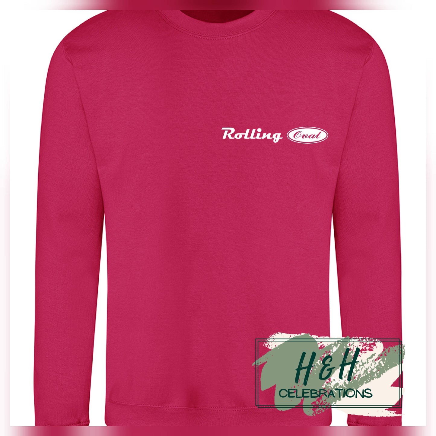Rolling Oval Sweatshirt For Adults - Hot Pink