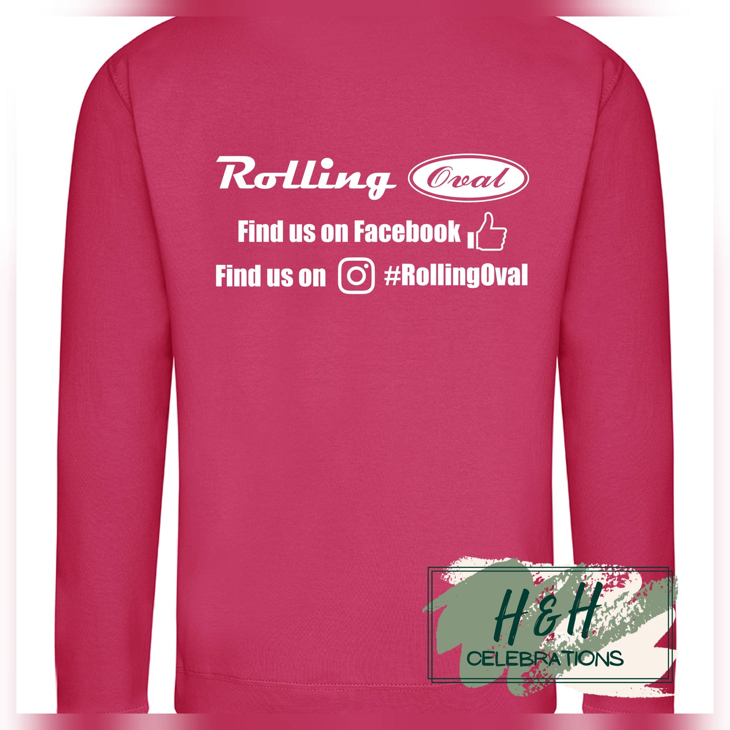 Rolling Oval Sweatshirt For Adults - Hot Pink