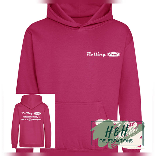 Rolling Oval Hoodie For Kids - Hot Pink