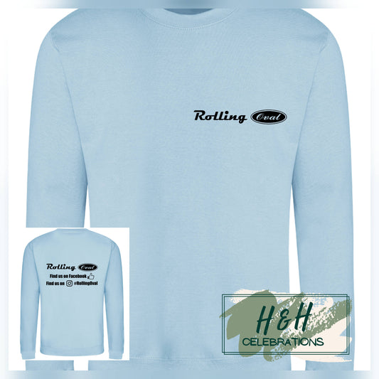 Rolling Oval Sweatshirt For Adults - Ice Blue