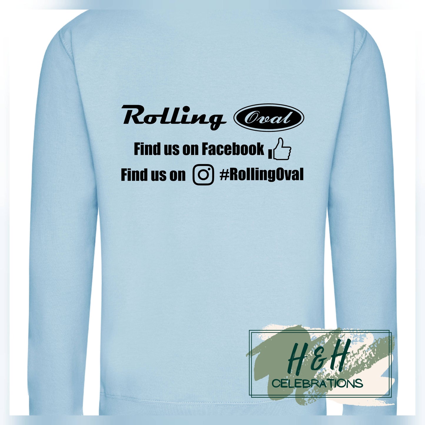 Rolling Oval Sweatshirt For Adults - Ice Blue