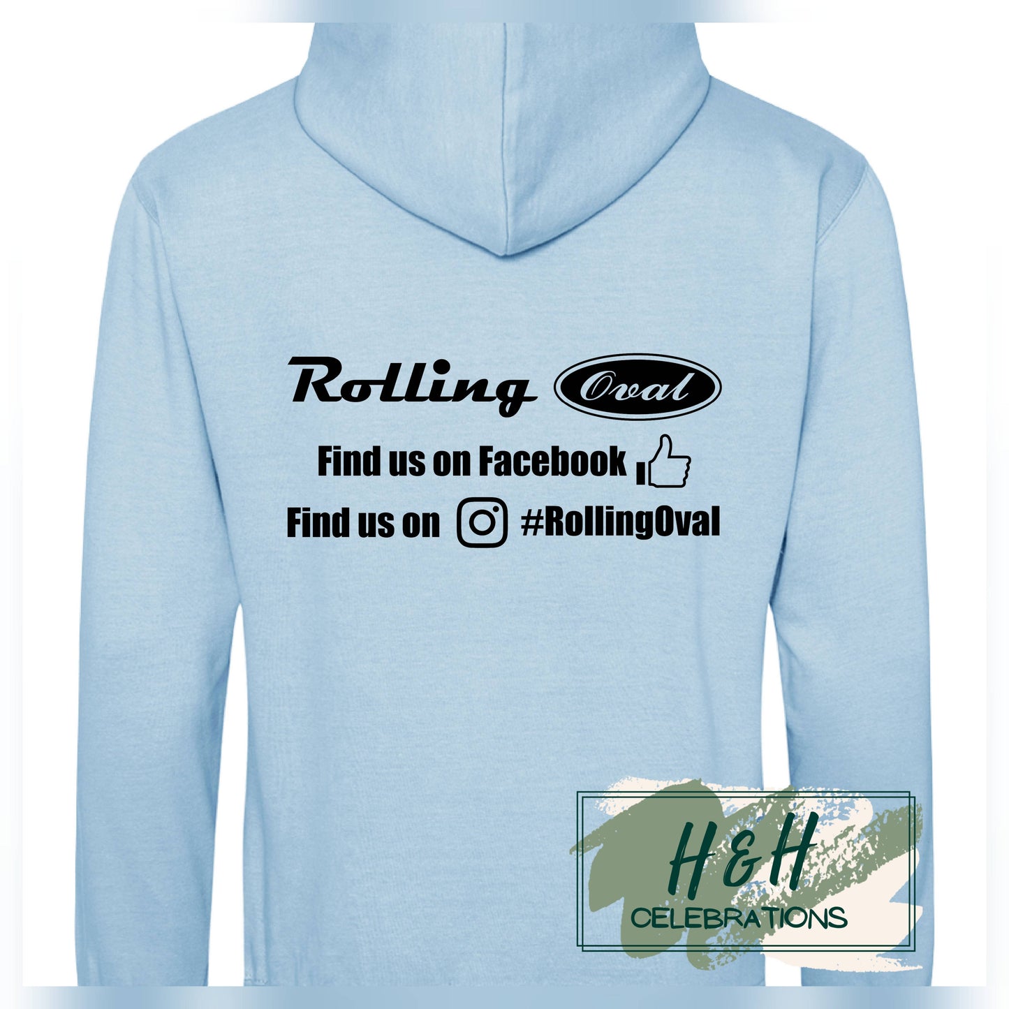 Rolling Oval Hoodie For Adults - Ice Blue
